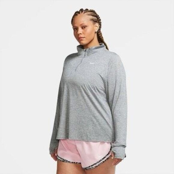 Nike Element Womens 1/2 Zip Running Top gray Plus Size 1X NWT - Picture 1 of 15